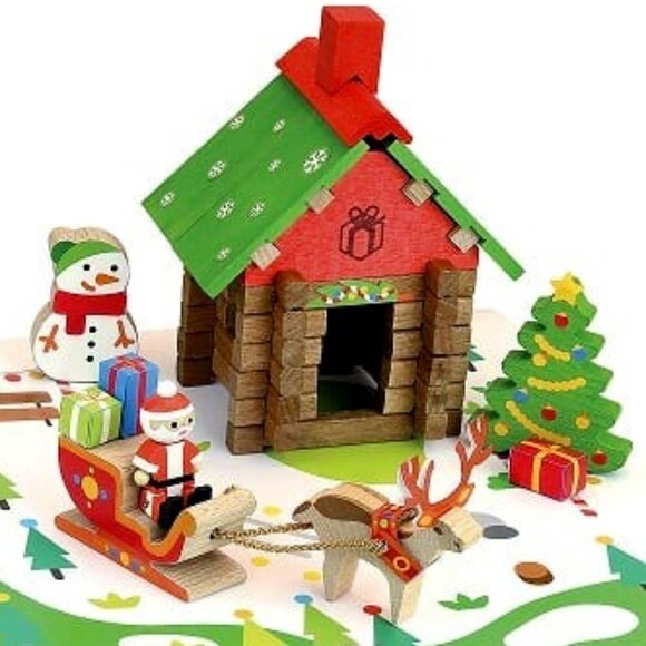 NWT Jeujura Wooden Toys Santa's House Building Set - Picture 1 of 3